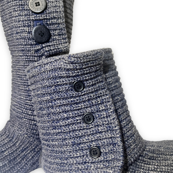 UGG Australia Classic 5819 Cardy Blue/Gray Knit Sweater Boots Sz 6 - Picture 3 of 11